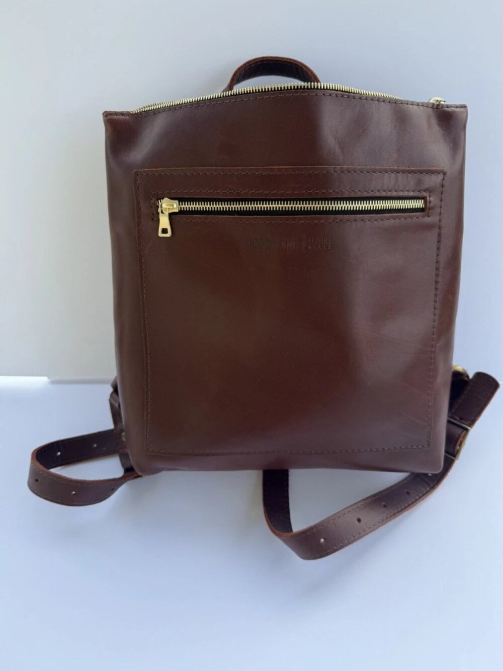 Portland Leather Goods backpack in rich cognac full grain leather